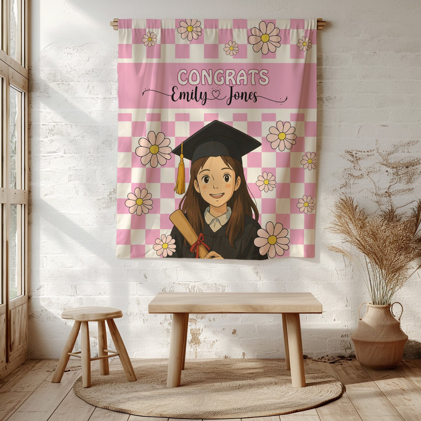 Retro Ghibli Graduation Backdrop Banner- #2