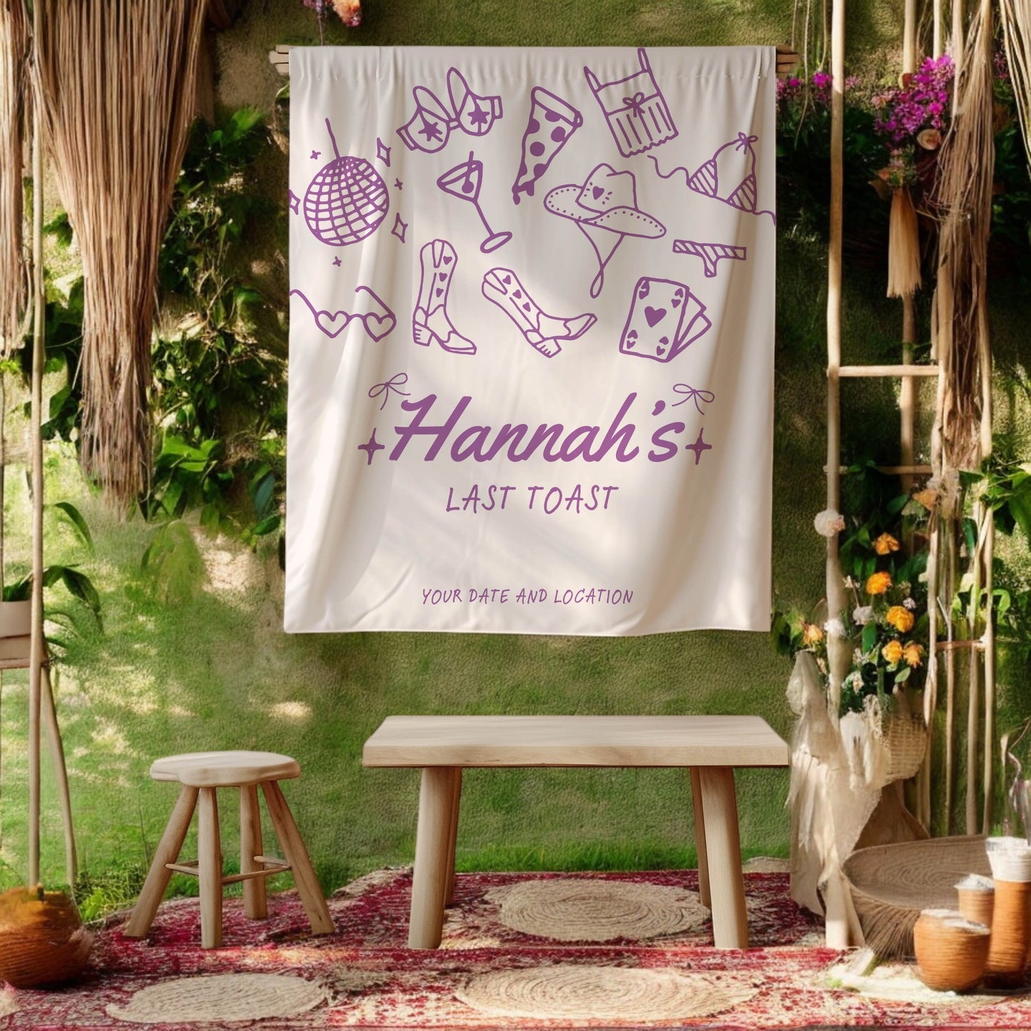 Trendy Mix theme Bachelorette Banner – Custom Bach Décor | #10