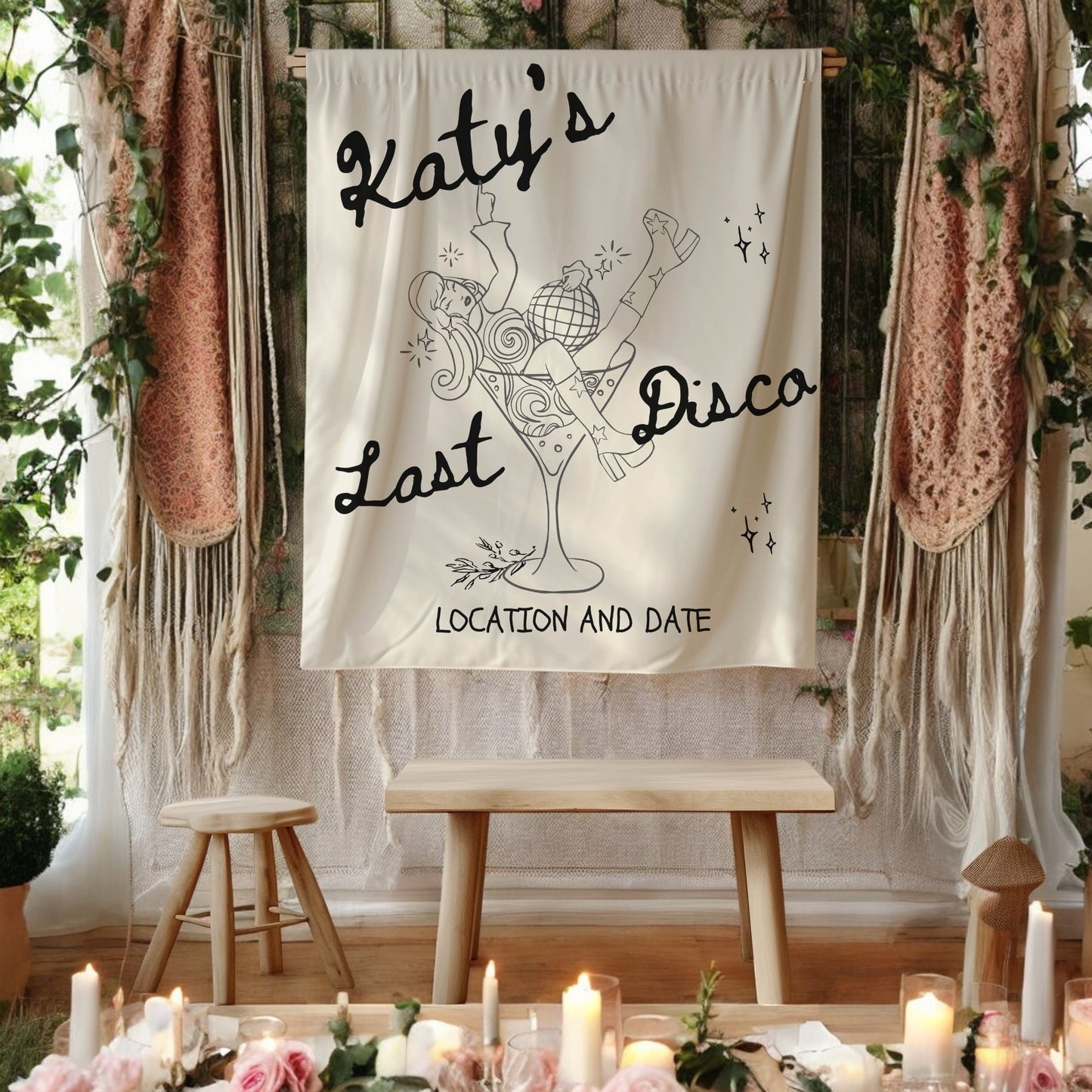 Trendy Bachelorette Banner-– Custom Bach Décor | #32