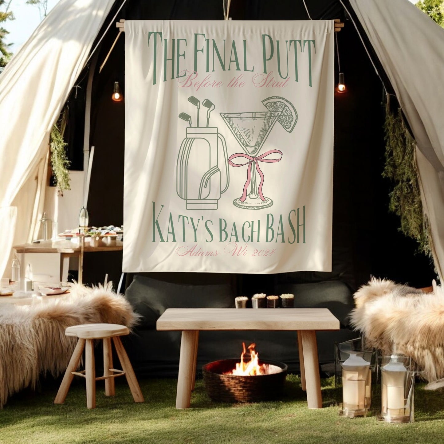 Golf Bachelorette Banner – Custom Bach Décor | #63