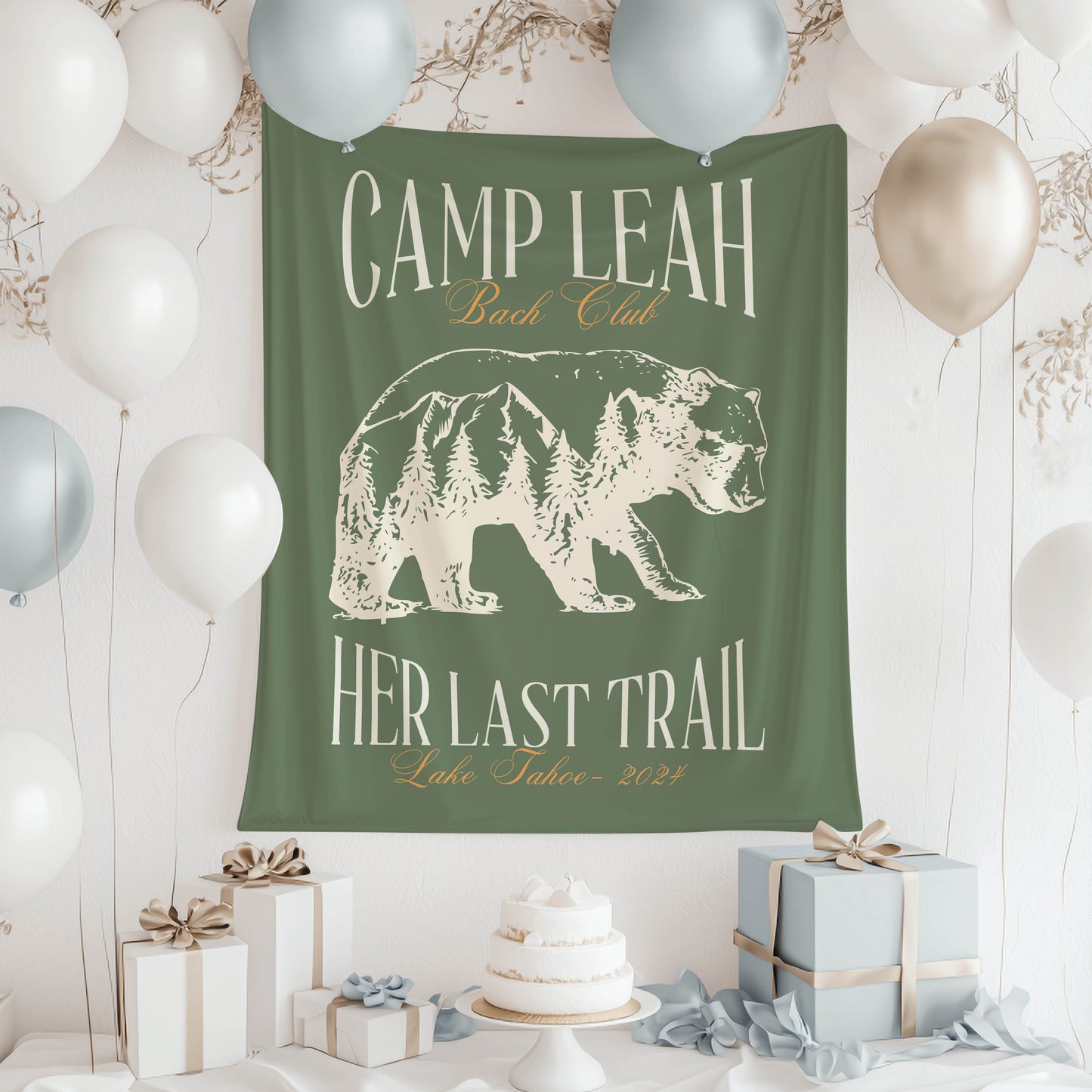 Camp & Hiking Bachelorette Banner – Custom Bach Décor | #67