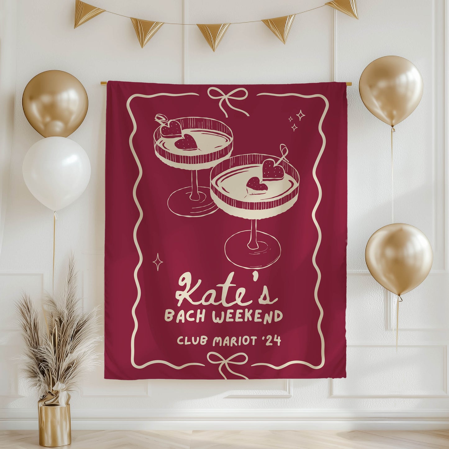Cocktail Bachelorette Banner – Custom Bach Décor | #74