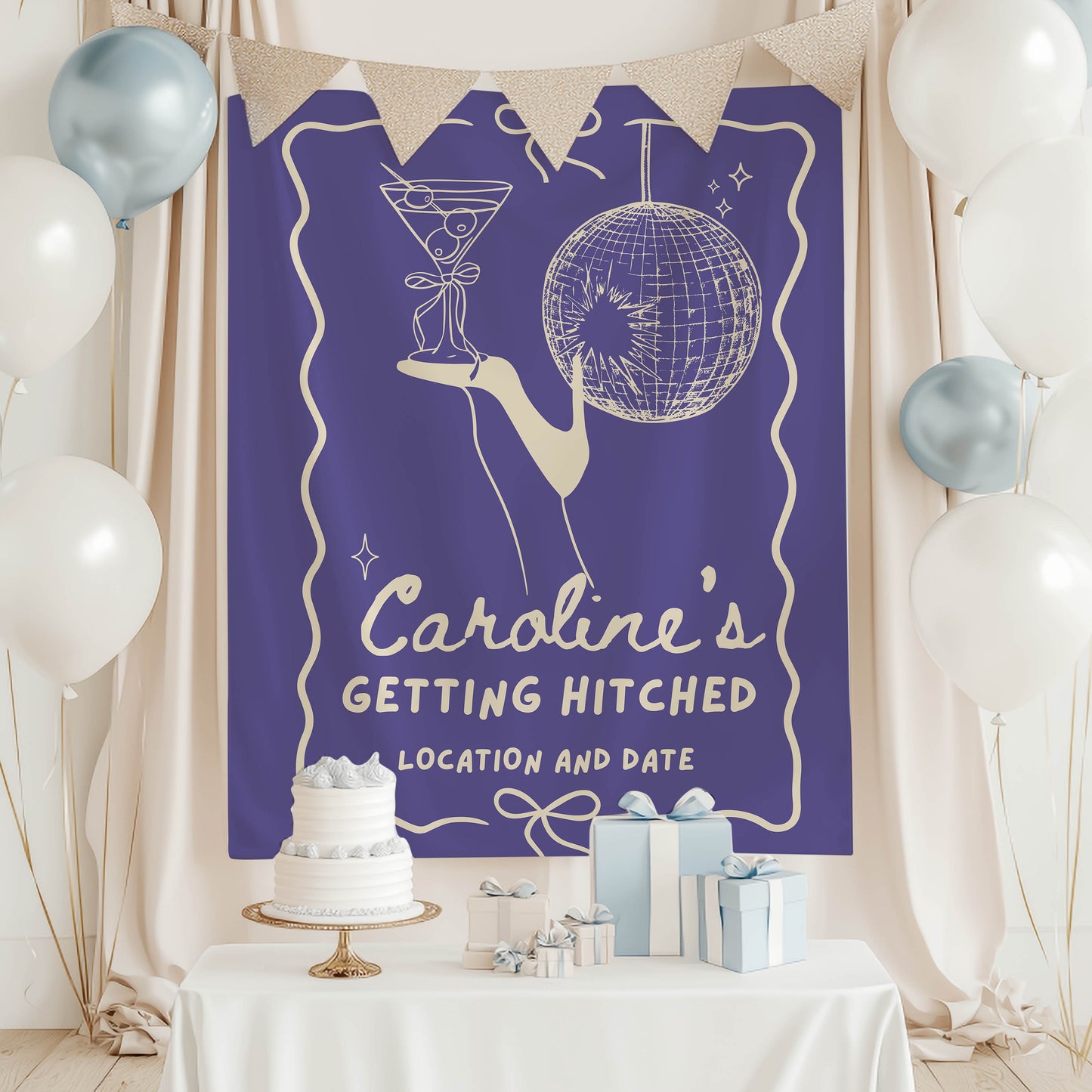 Disco Cocktail Bachelorette Banner – Custom Bach Décor | #79