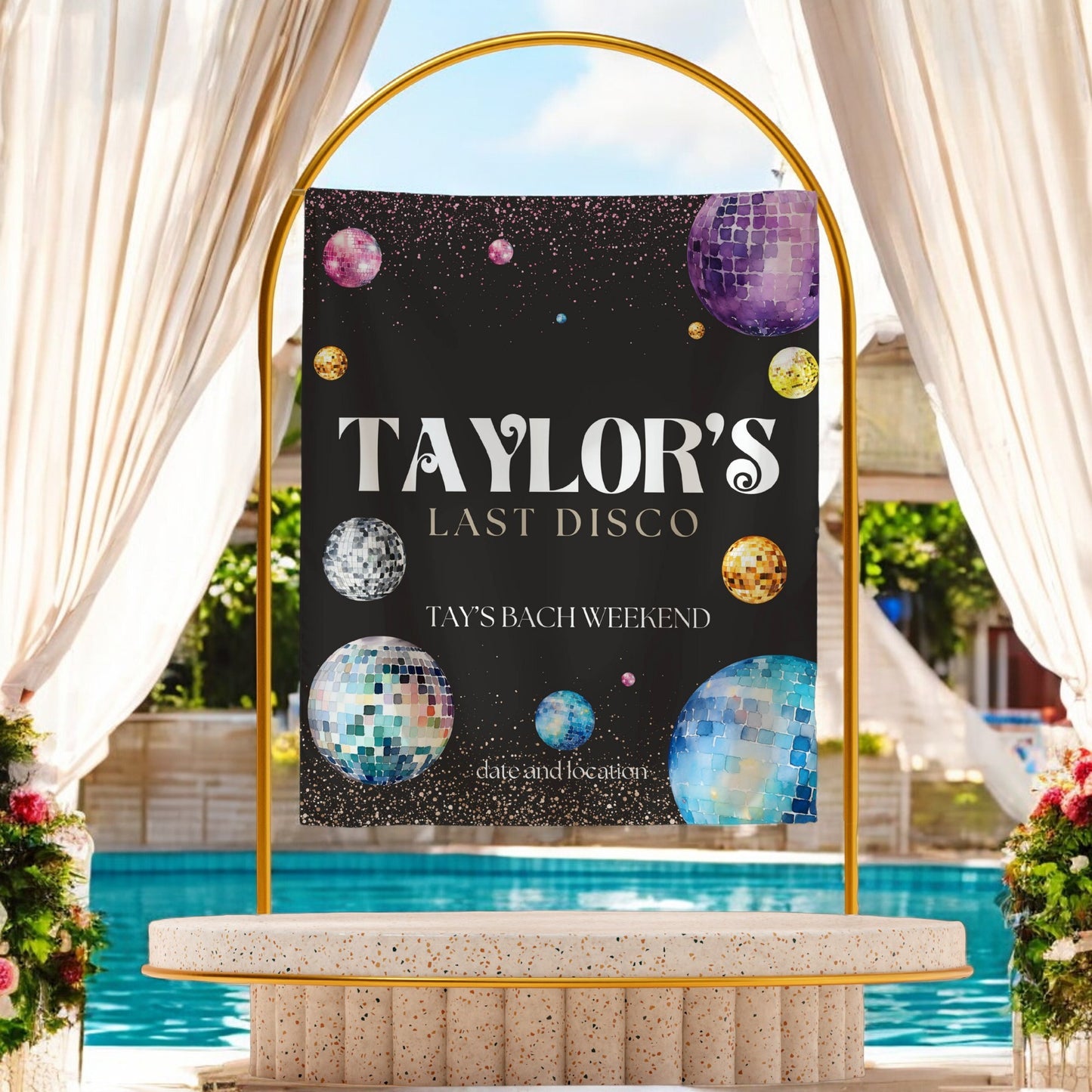Disco Bachelorette Banner – Custom Bach Décor | #17