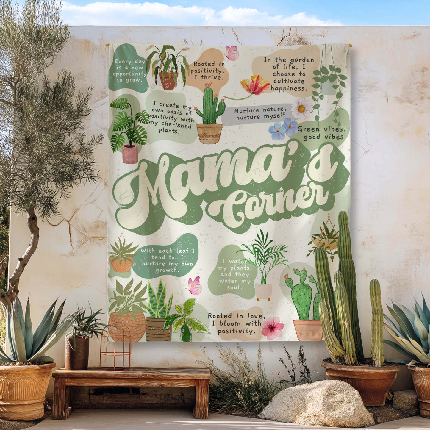 Custom Garden or Home Positive Affirmation Tapestry-Indoor or Outdoor