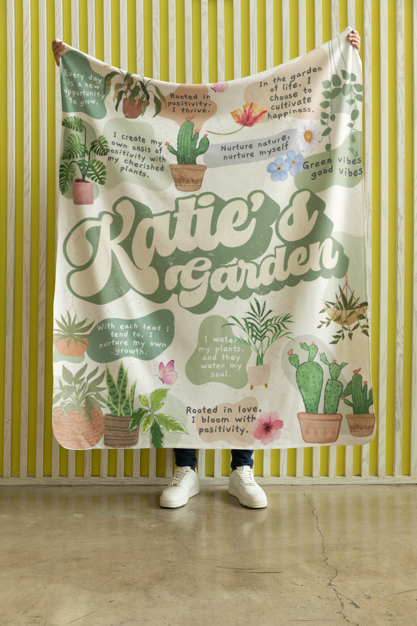 Custom Garden Affirmations Blanket