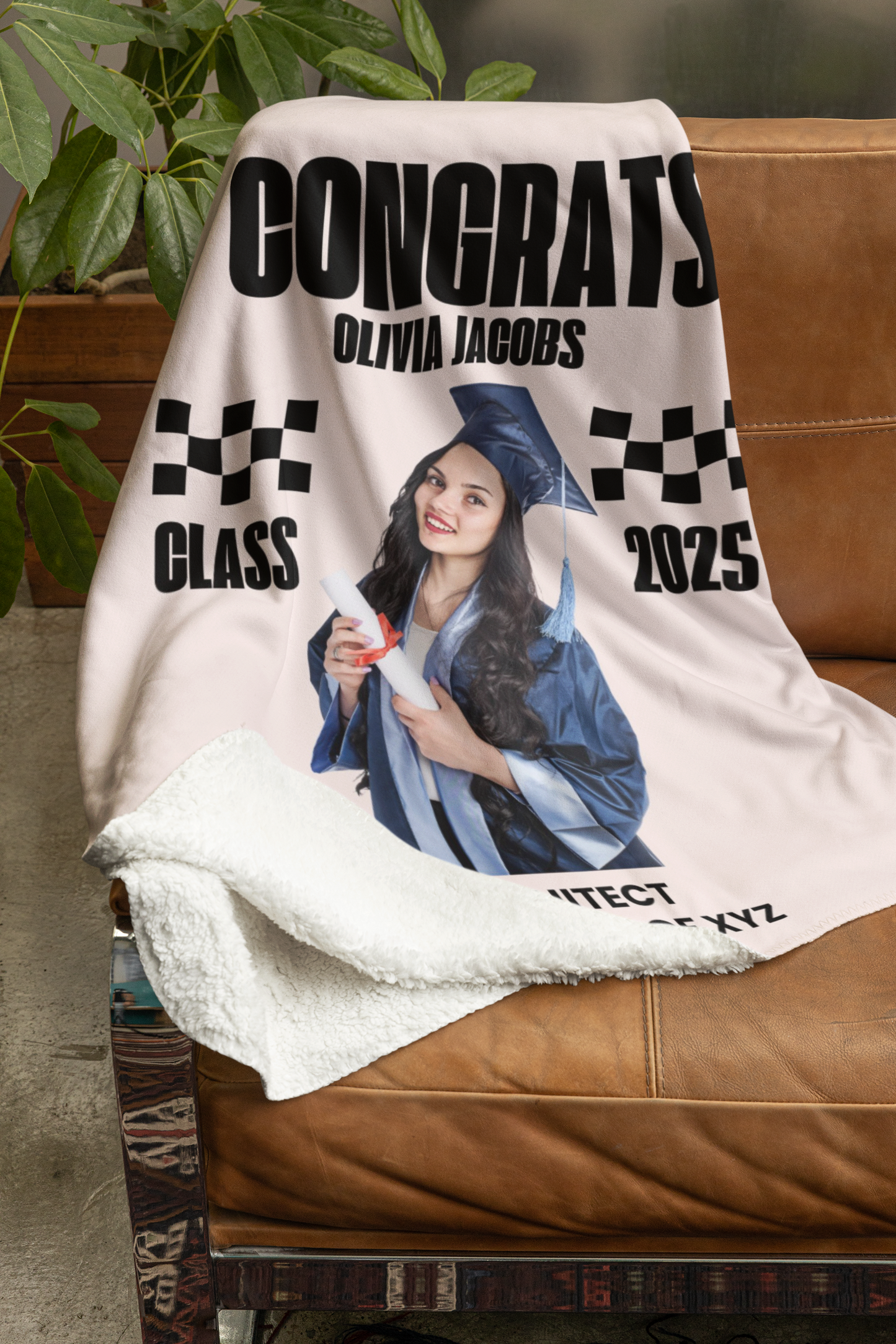 Custom Name and Photo Graduation Blanket 2025 | #4