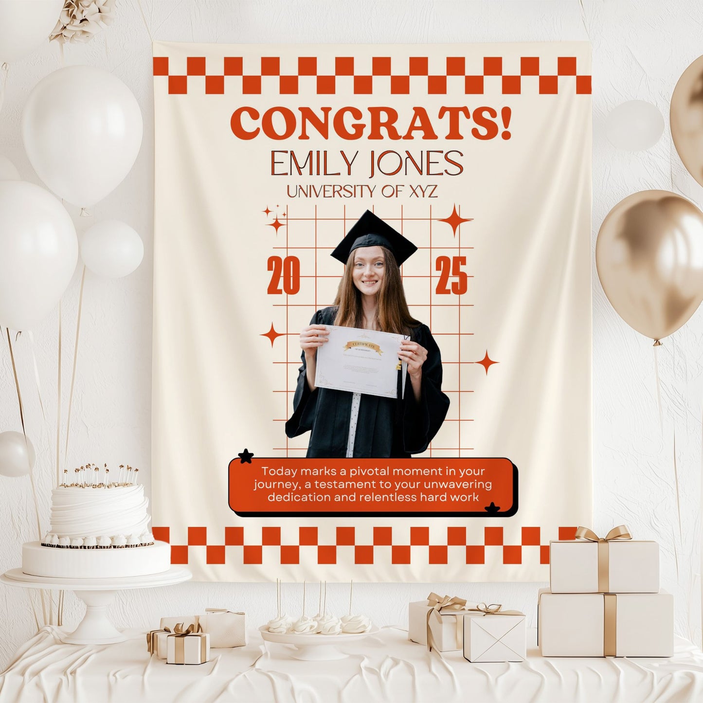 Custom Graduation Backdrop Banner- #8