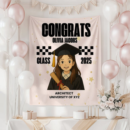 Custom Ghibli Graduation Backdrop Banner- #5