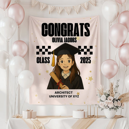 Custom Ghibli Graduation Backdrop Banner- #5