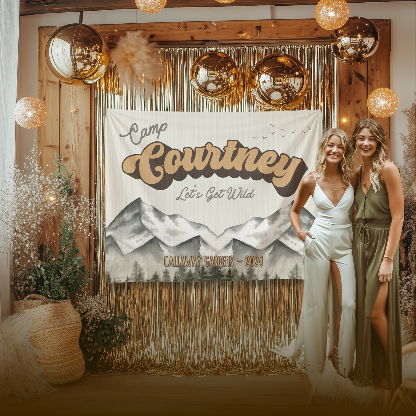 Mountain Camp Bachelorette Banner – Custom Bach Décor | #39