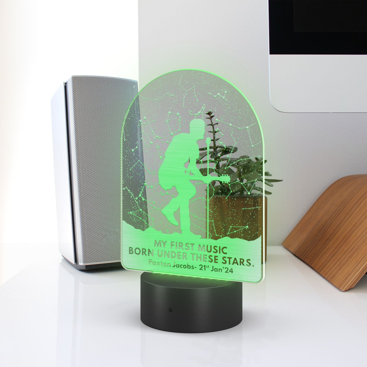 Custom Star Map for Guitarists - LED Laser Etched Acrylic Plaque