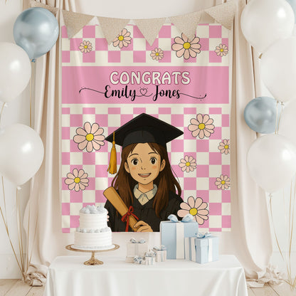 Retro Ghibli Graduation Backdrop Banner- #2