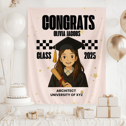 Custom Ghibli Graduation Backdrop Banner- #5