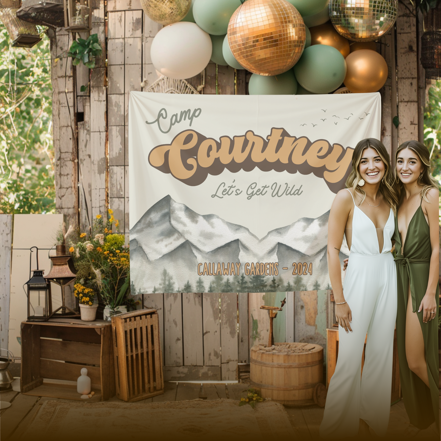 Mountain Camp Bachelorette Banner – Custom Bach Décor | #39