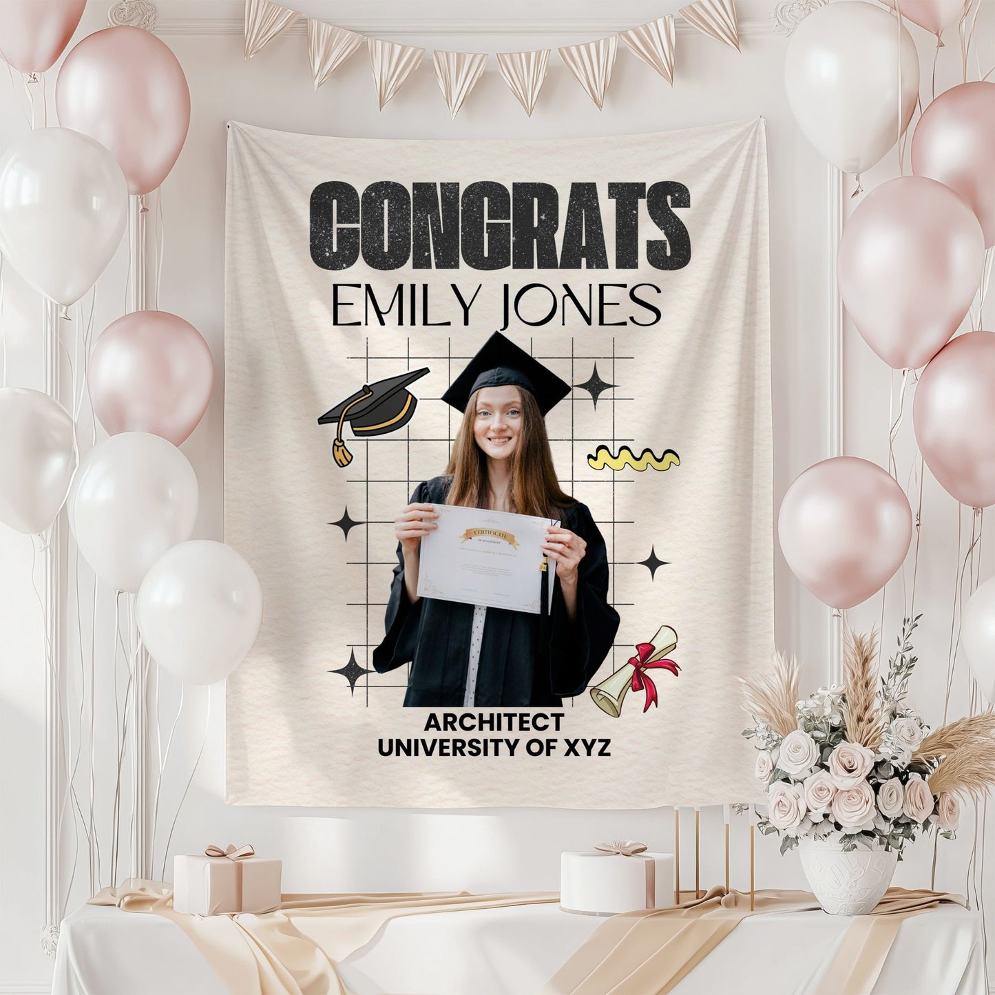 Custom Graduation Backdrop Banner- #7
