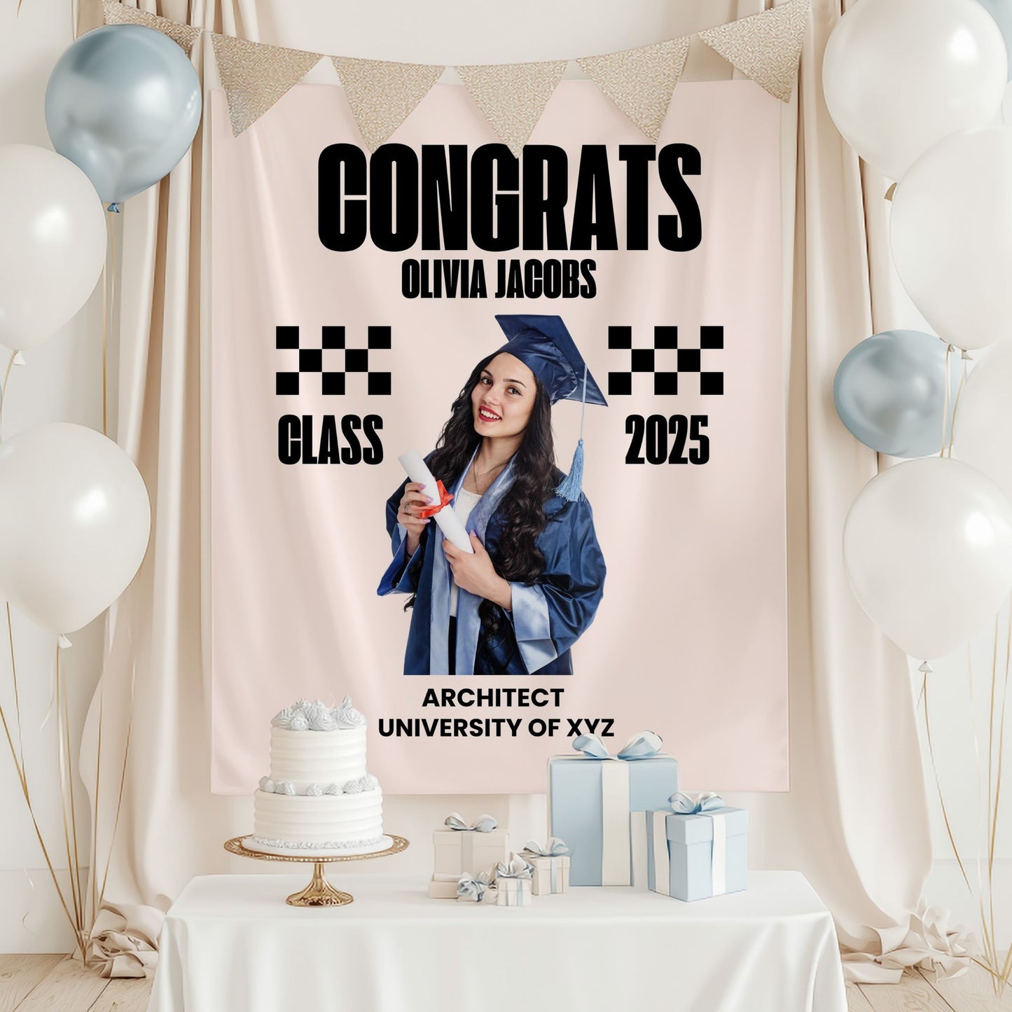 Custom Graduation Backdrop Banner- #4
