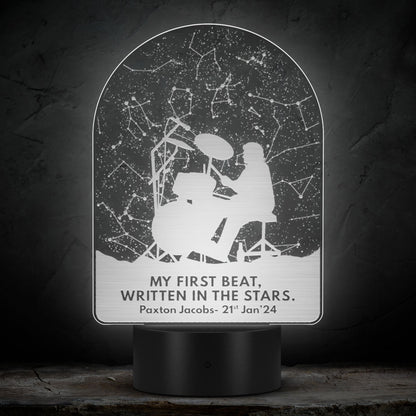 Custom Star Map for Drummers- LED Laser Etched Acrylic Plaque