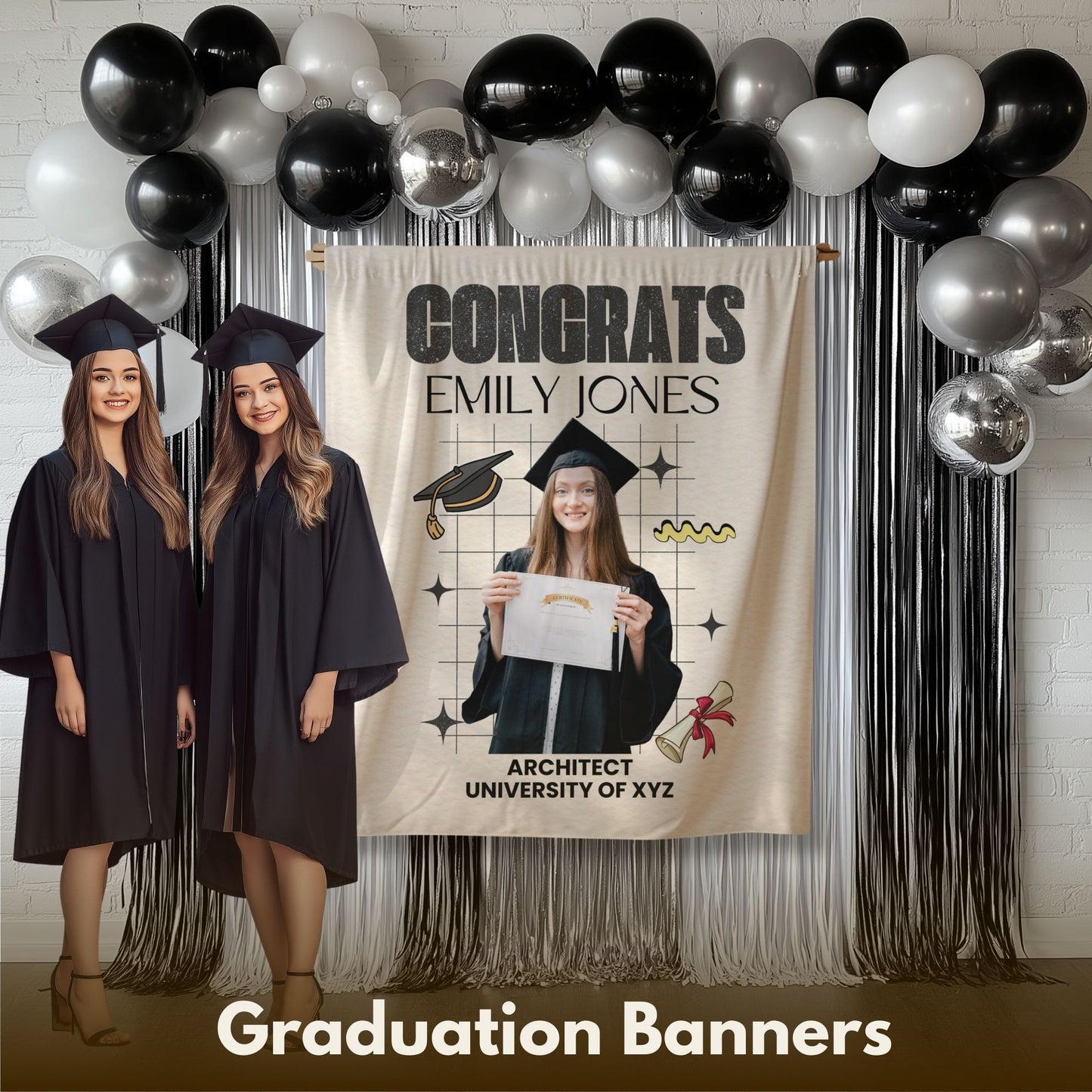 Custom Graduation Backdrop Banner- #7