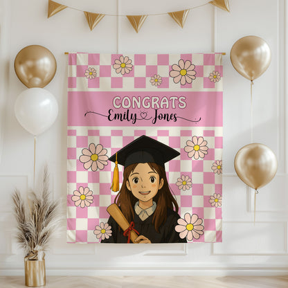 Retro Ghibli Graduation Backdrop Banner- #2