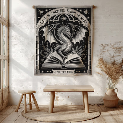 Personalized Fantasy Bookwyrm Tapestry
