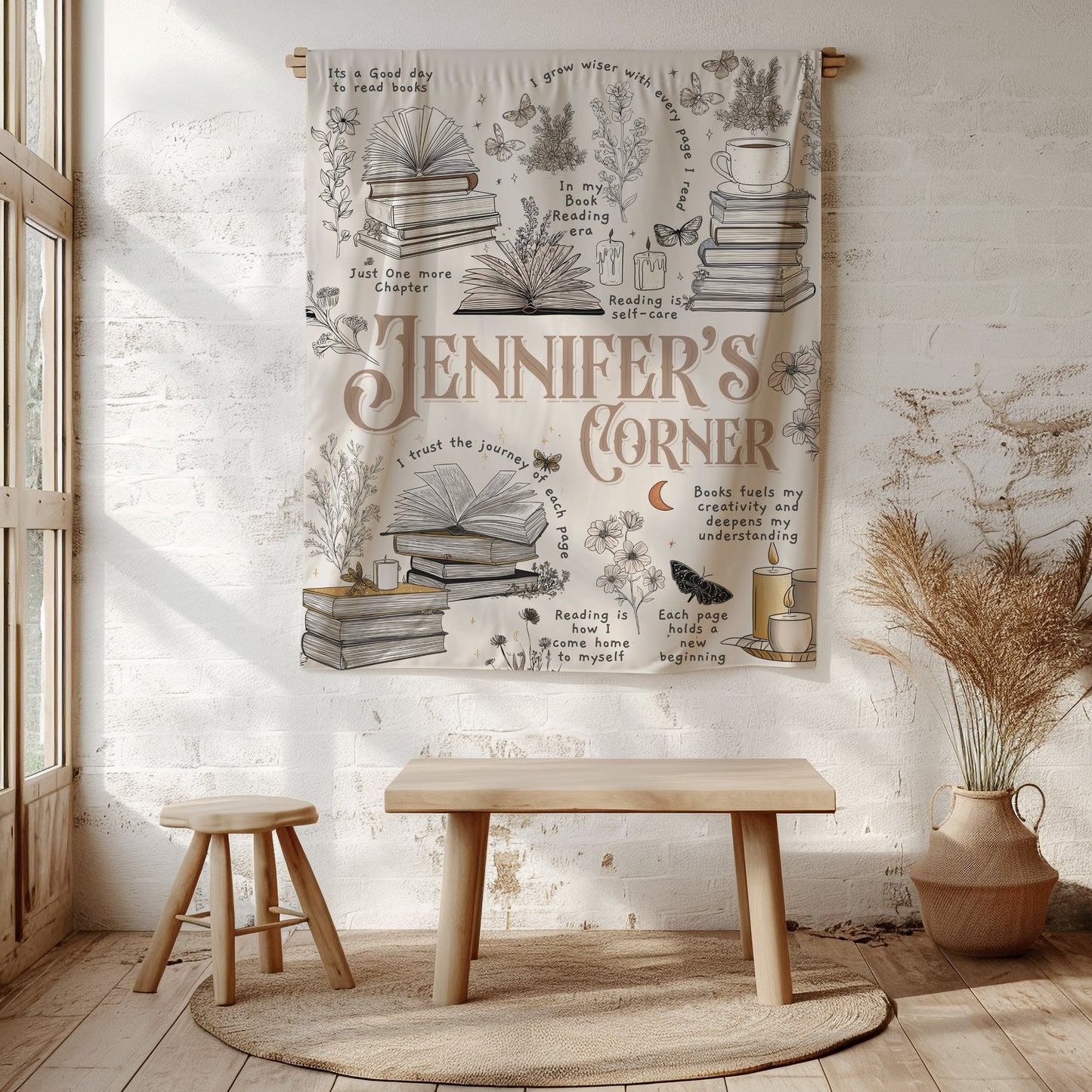 Custom Reading Wall Tapestry
