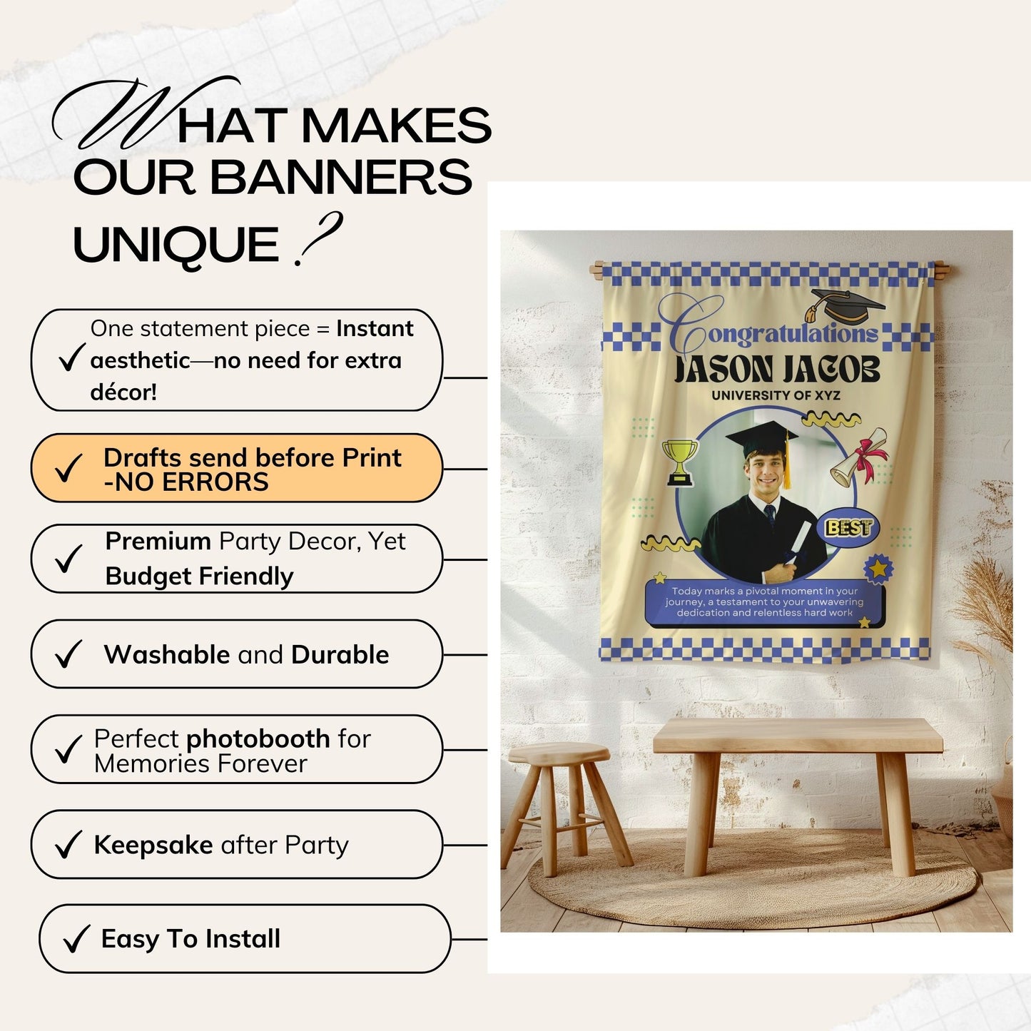 Custom Graduation Backdrop Banner- #3