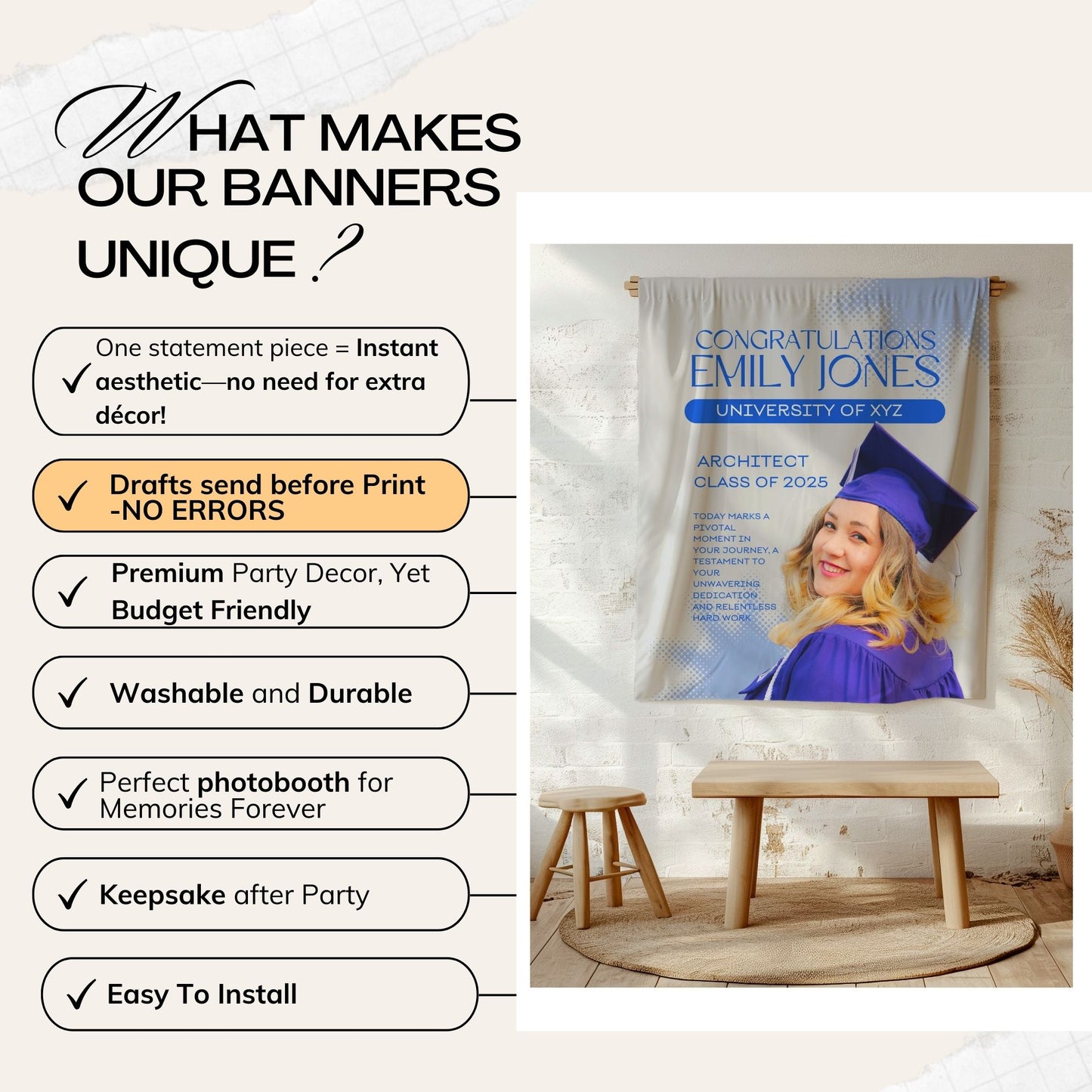 Custom Graduation Backdrop Banner- #6
