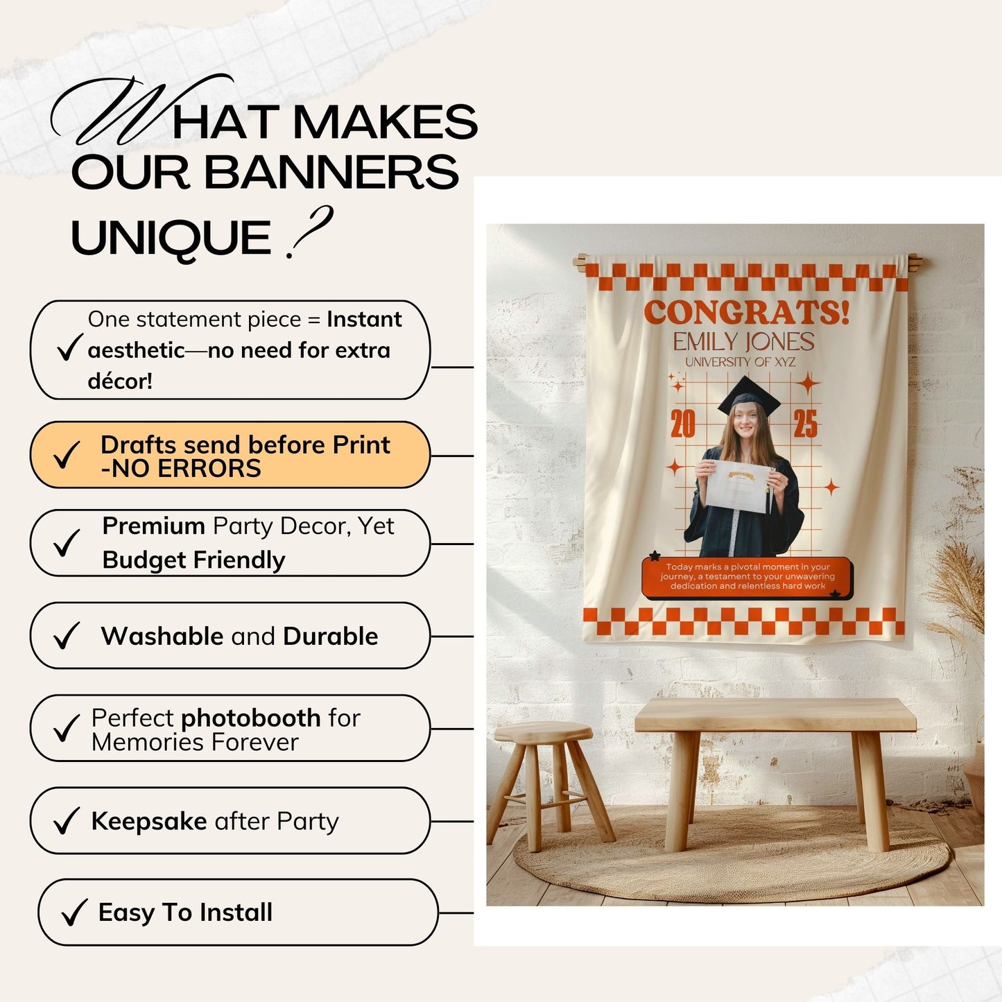 Custom Graduation Backdrop Banner- #8