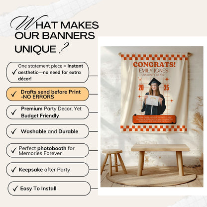 Custom Graduation Backdrop Banner- #8