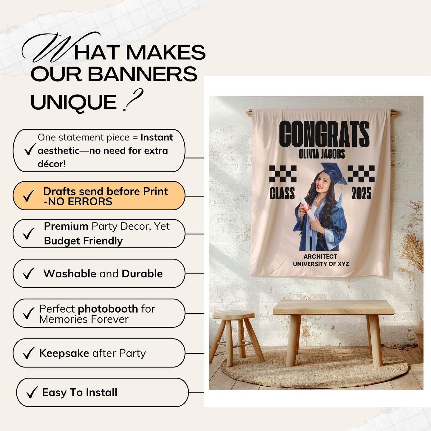 Custom Graduation Backdrop Banner- #4
