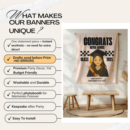 Custom Ghibli Graduation Backdrop Banner- #5