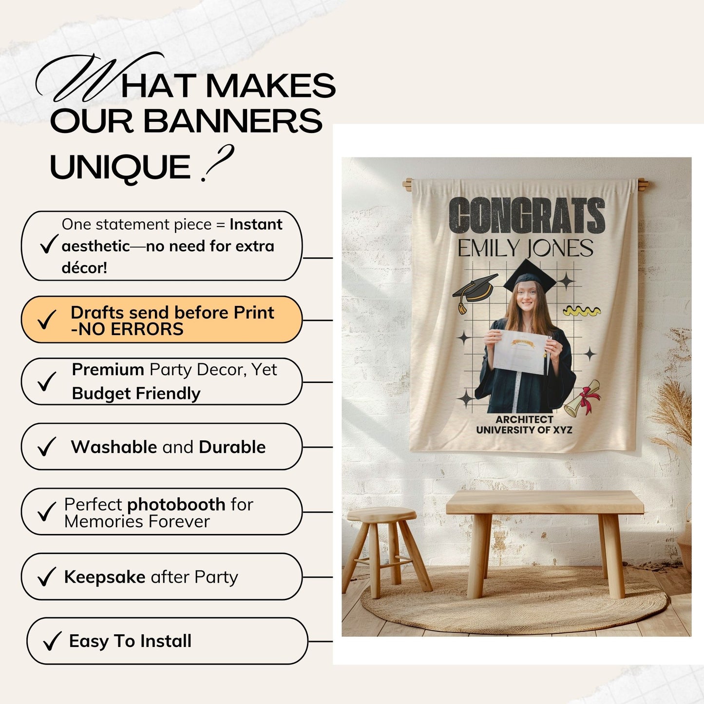 Custom Graduation Backdrop Banner- #7