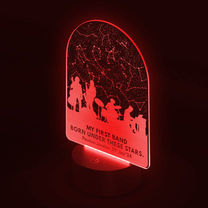 Custom Star Map for Drummers- LED Laser Etched Acrylic Plaque