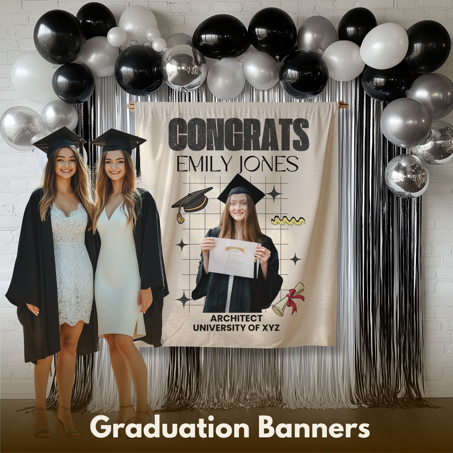 Custom Graduation Backdrop Banner- #7