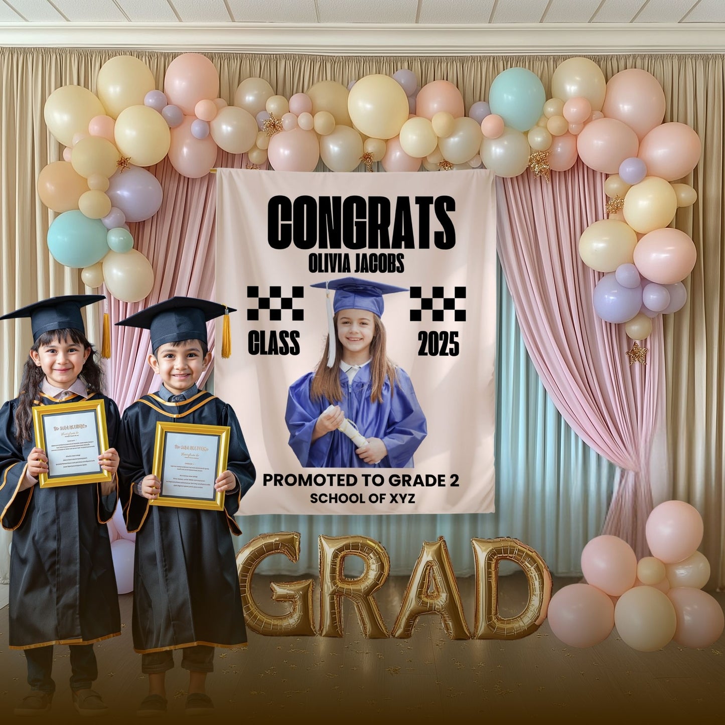 Custom Graduation Backdrop Banner- #4