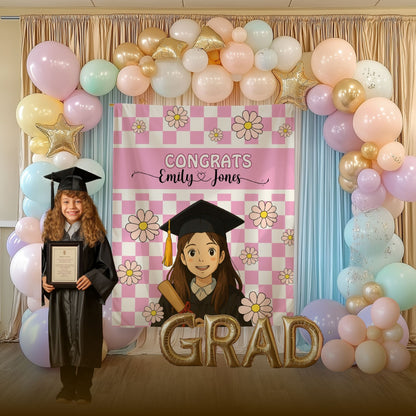 Retro Ghibli Graduation Backdrop Banner- #2