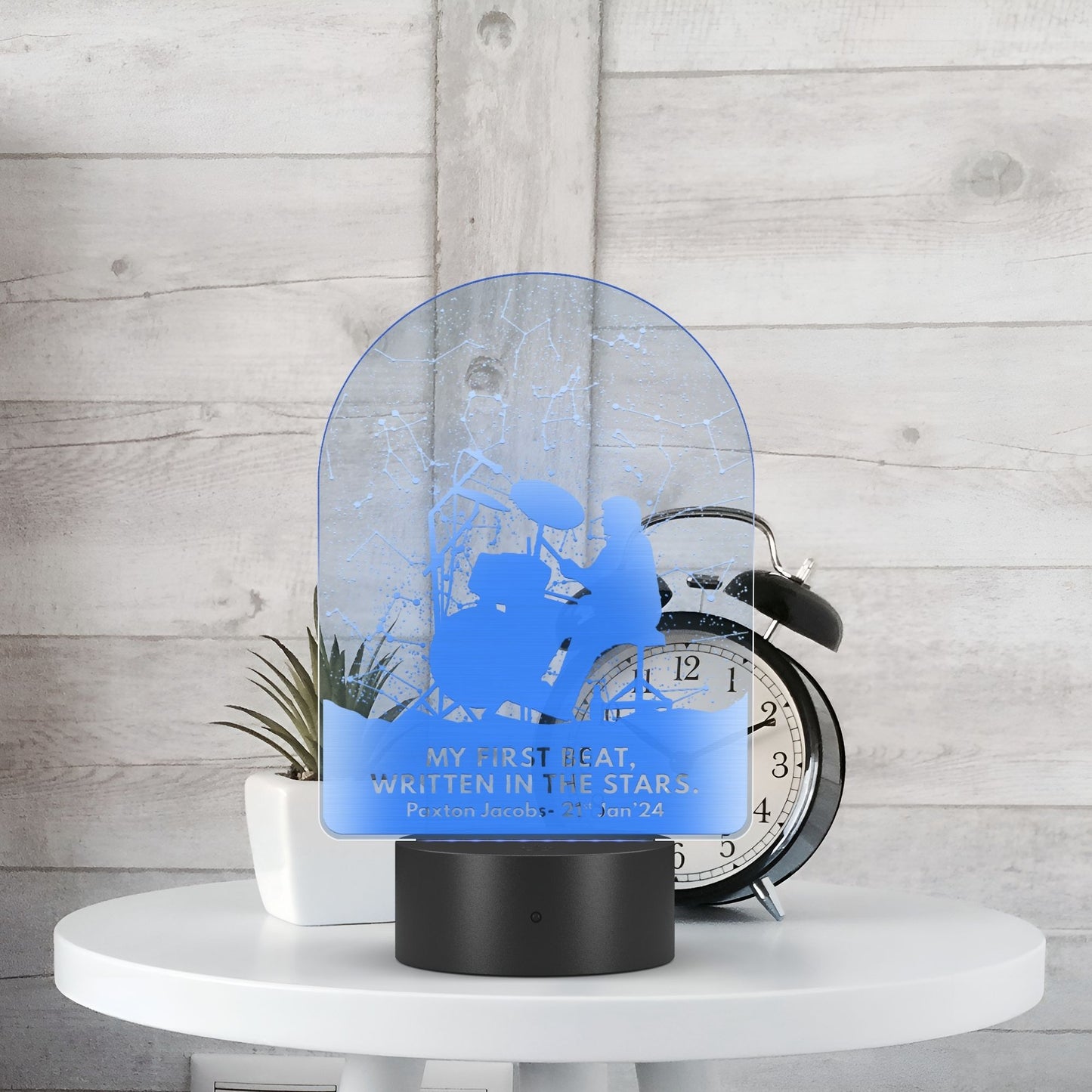 Custom Star Map for Drummers- LED Laser Etched Acrylic Plaque