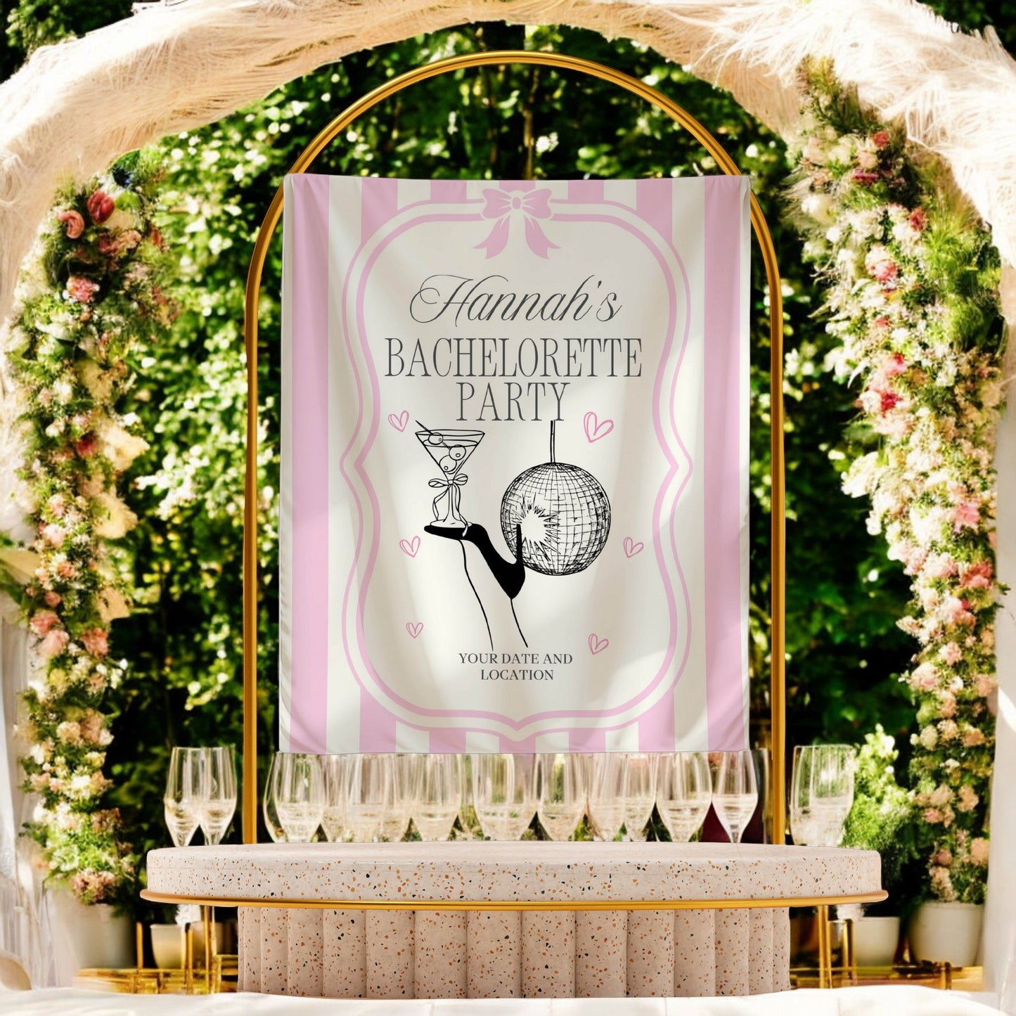Trendy Mix theme Bachelorette Banner – Custom Bach Décor | #30