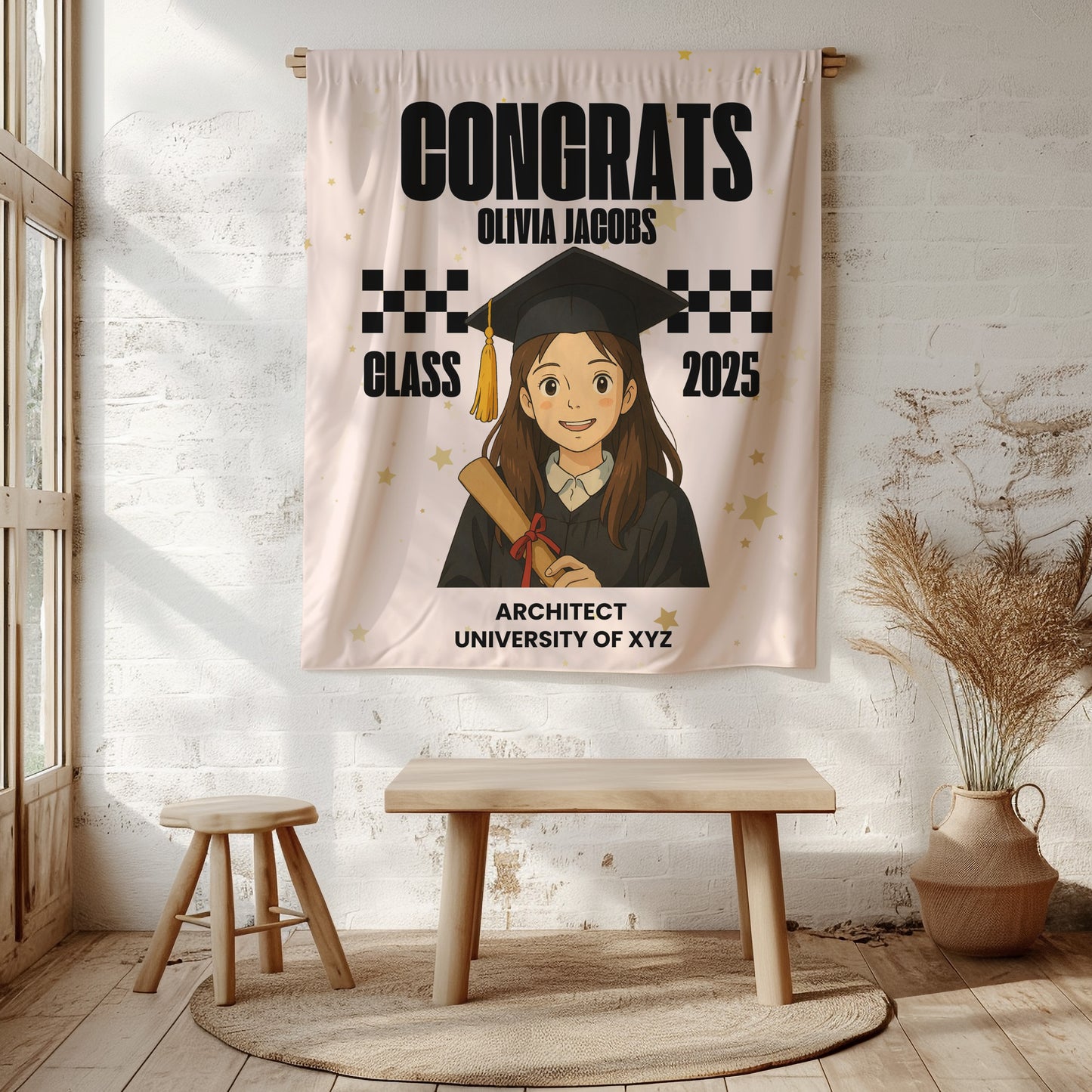 Custom Ghibli Graduation Backdrop Banner- #5