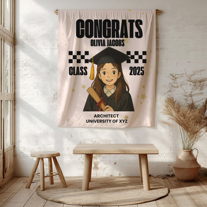 Custom Ghibli Graduation Backdrop Banner- #5