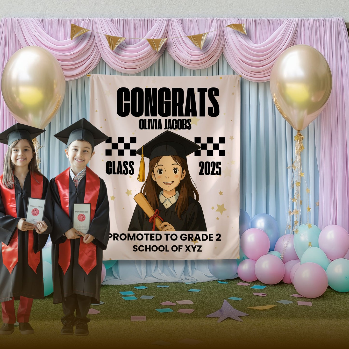 Custom Ghibli Graduation Backdrop Banner- #5