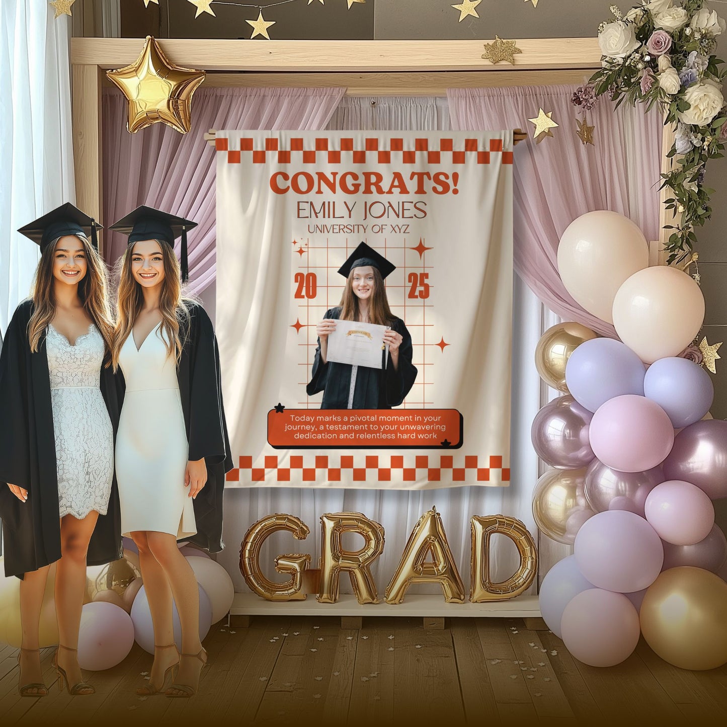 Custom Graduation Backdrop Banner- #8