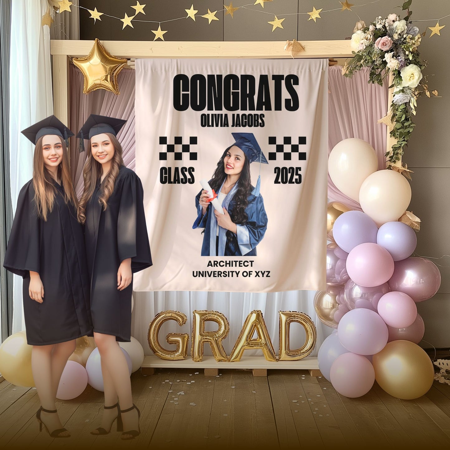 Custom Graduation Backdrop Banner- #4