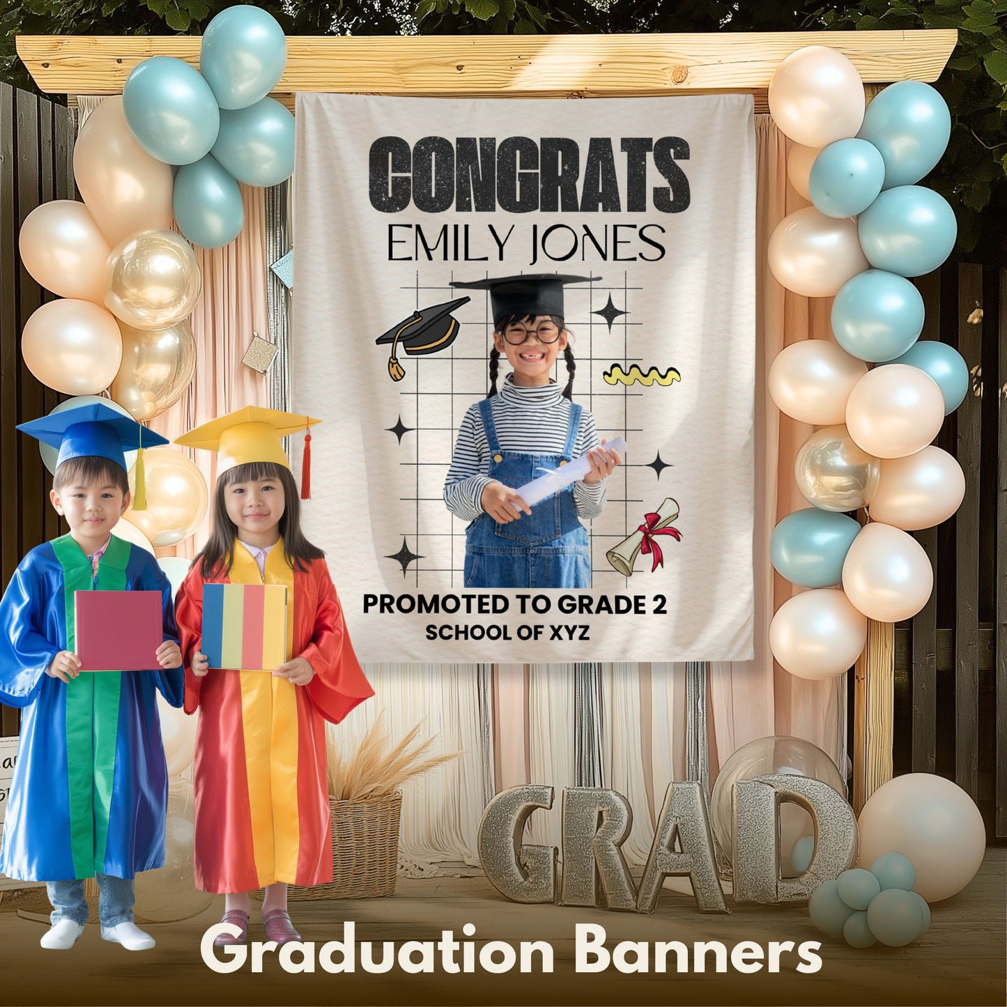 Custom Graduation Backdrop Banner- #7