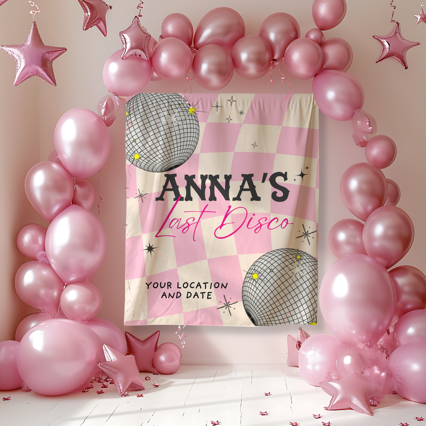 Trendy Disco Bachelorette Banner– Custom Bach Décor | #25