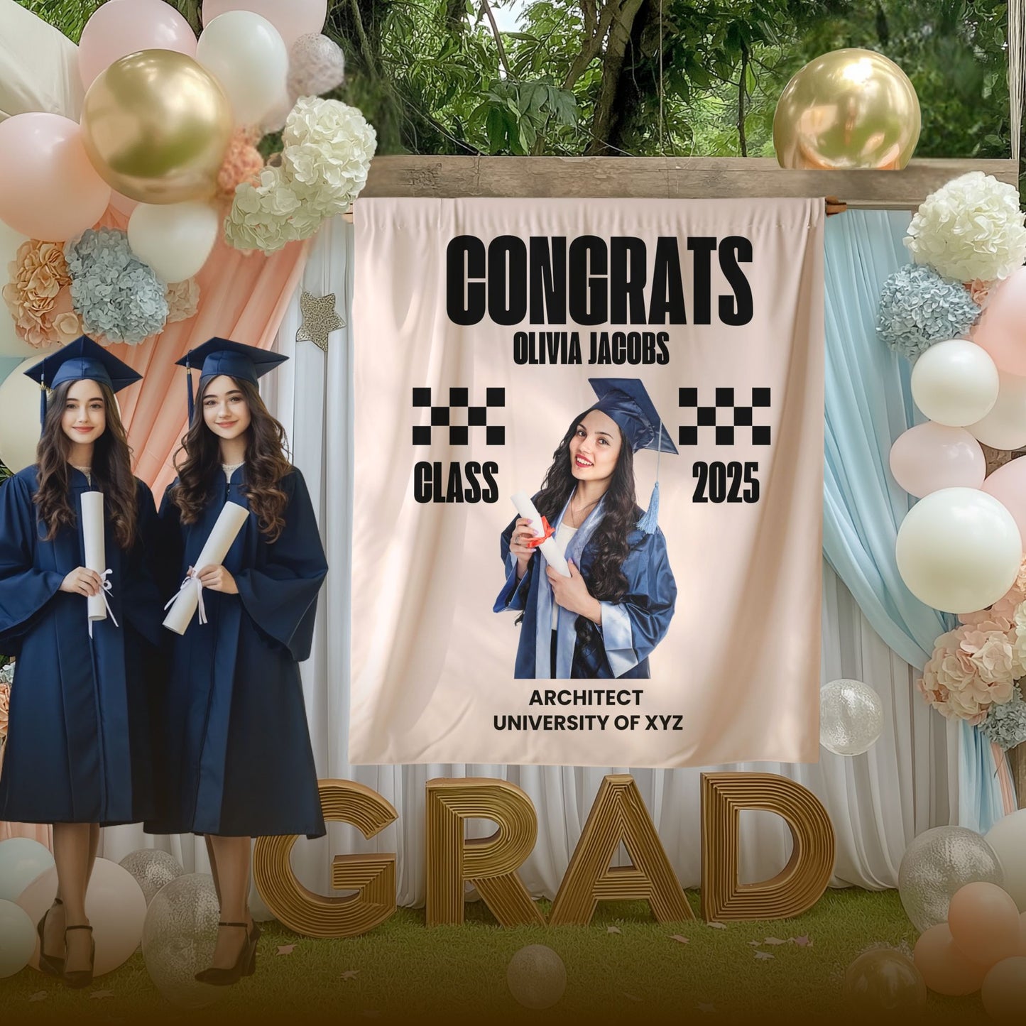 Custom Graduation Backdrop Banner- #4