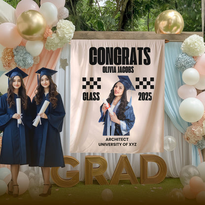 Custom Graduation Backdrop Banner- #4