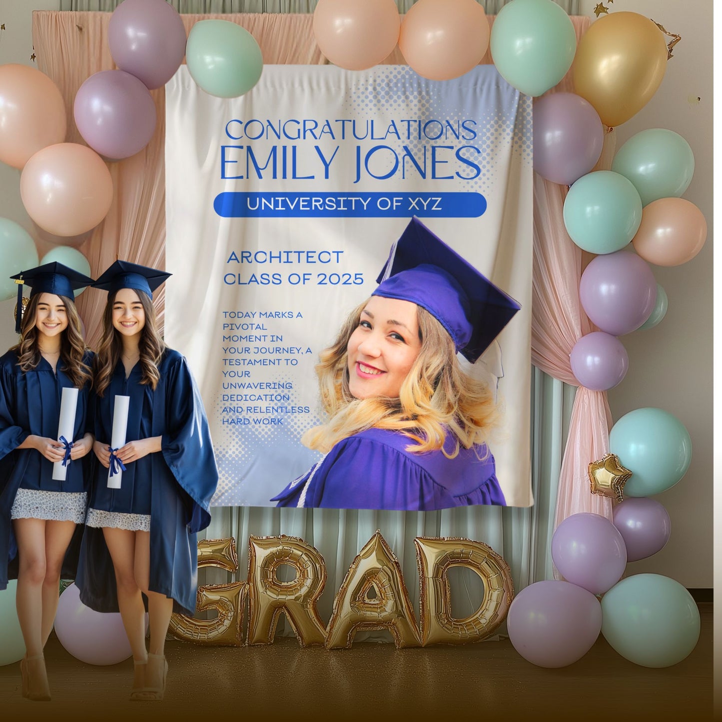 Custom Graduation Backdrop Banner- #6