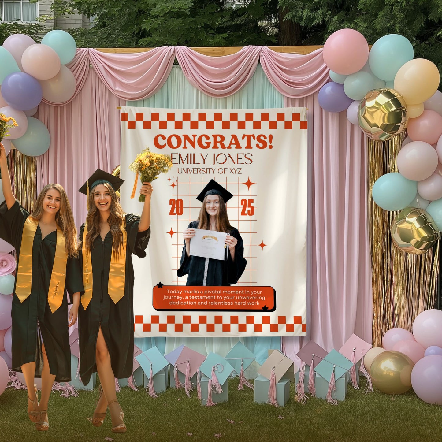 Custom Graduation Backdrop Banner- #8